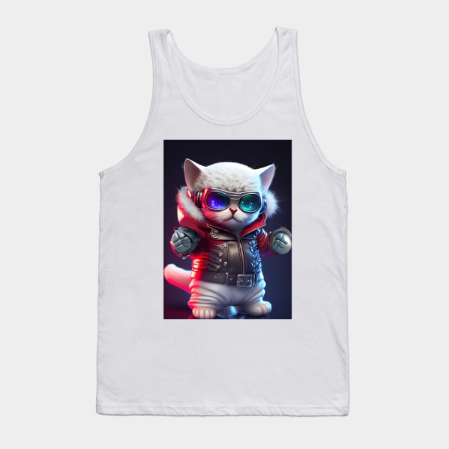 Cute Cosmic Cat - Anime Art design Tank Top by AlNoah